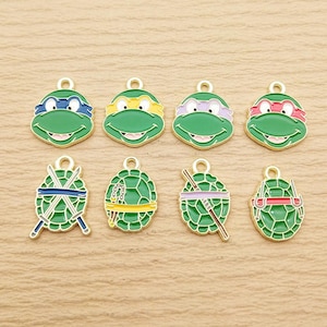 10/16pcs, Cartoon Charm Enamel Charm Bracelet Charm Necklace Charm Earring Pendant DIY Making Jewelry Accessories Alloy Metal Gold Plated