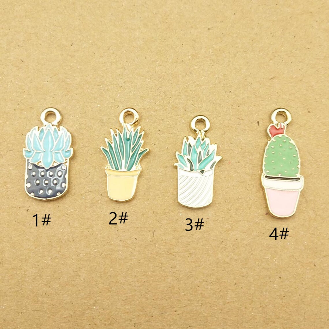 10PCS Pot Plant Charm Enamel Charm Pot Culture Charms Etsy