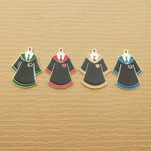 10/16pcs, Cartoon Robe Charm, Enamel Charm, Bracelet Charm, Jewelry Supplies, Craft Supplies, Necklace Charm, Earring Pendant, Gold Plated