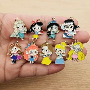 10/18pcs, Cartoon Charm Enamel Charm Bracelet Charm Necklace Charm Earring Pendant DIY Jewelry Accessories Zinc Alloy Gold Plated