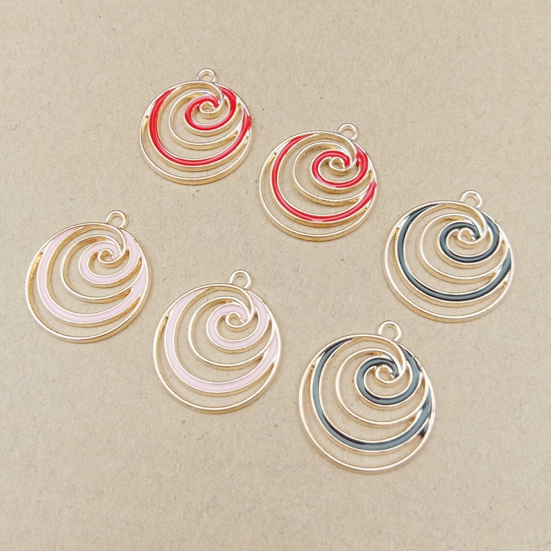 10PCS 20*23MM Geometric Pendant Multiple Round Charms Metal Charm Enamel Charms Jewelry Supplies Bracelet Charms