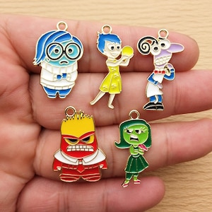 10PCS, Cartoon Anime Charm Enamel Charm Bracelet Charm Necklace Charm Earring Pendant DIY Jewelry Accessories Alloy Metal Gold Plated
