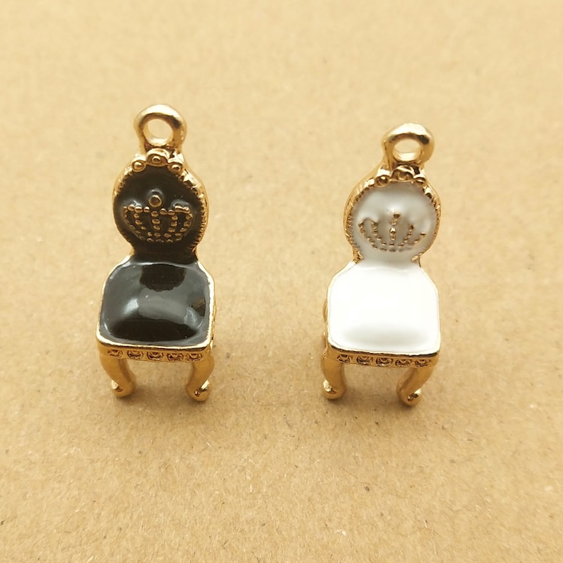 Gold Charm Necklace Charm Chair Charm DIY Findings Earring Pendant Enamel Charm 10*26mm Bracelet Charm Craft Supplies 10PCS