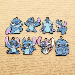 10/16pcs, Anime Cartoon Charm Enamel Charm Bracelet Charm Necklace Charm Earring Pendant DIY Jewelry Accessories Alloy Metal Black Plated