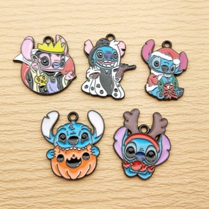 10pcs, Anime Cartoon Charm Enamel Charm Bracelet Charm Necklace Charm Earring Pendant DIY Jewelry Accessories Alloy Metal Black Plated