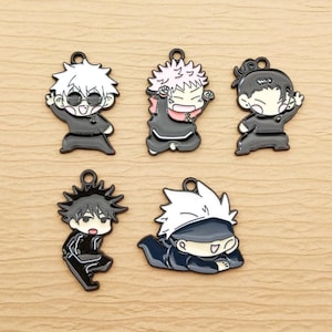 10pcs, Cartoon Anime Charm Enamel Charm Bracelet Charm Necklace Charm Earring Pendant DIY Making Jewelry Accessories Metal Black Plated