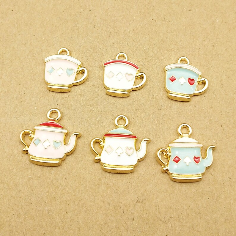 10PCS Teapot Charm Teakettle Charm Teacup Charm Tea Glass Etsy