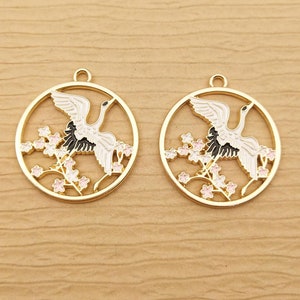 10PCS, Flower Bird Charm Enamel Charm Jewelry Accessories Diy Craft Supplies Earring Pendant Necklace Charm Bracelet Charm