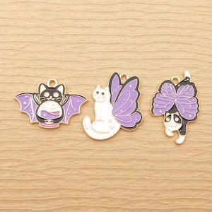 10pcs, Cat Charm Necklace Charm Bracelet Charm Gold Plated Craft Supplies Earring Pendant Jewelry Accessories Animal Charms Diy Making