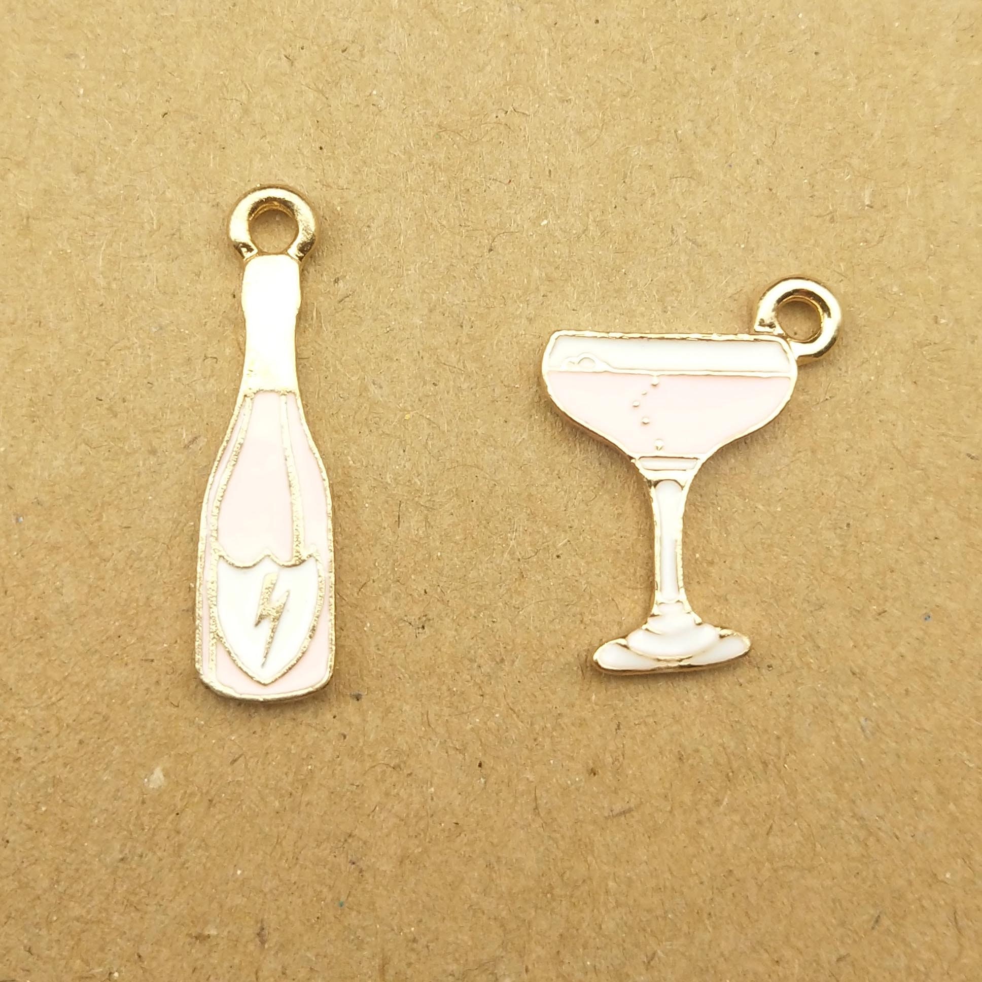 Winebottle Charms 10PCS Enamel Charm Wine Bottle Charms Etsy