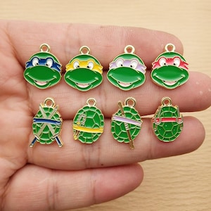 10/16pcs, Cartoon Charm Enamel Charm Bracelet Charm Necklace Charm Earring Pendant DIY Making Jewelry Accessories Alloy Metal Gold Plated