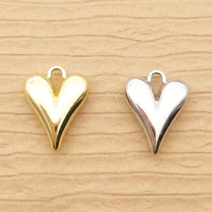 10PCS, 11*15mm, Heart Charm Bracelet Charm Jewelry Supplies Fashion Charm Earring Charm Necklace Charm DIY Finding