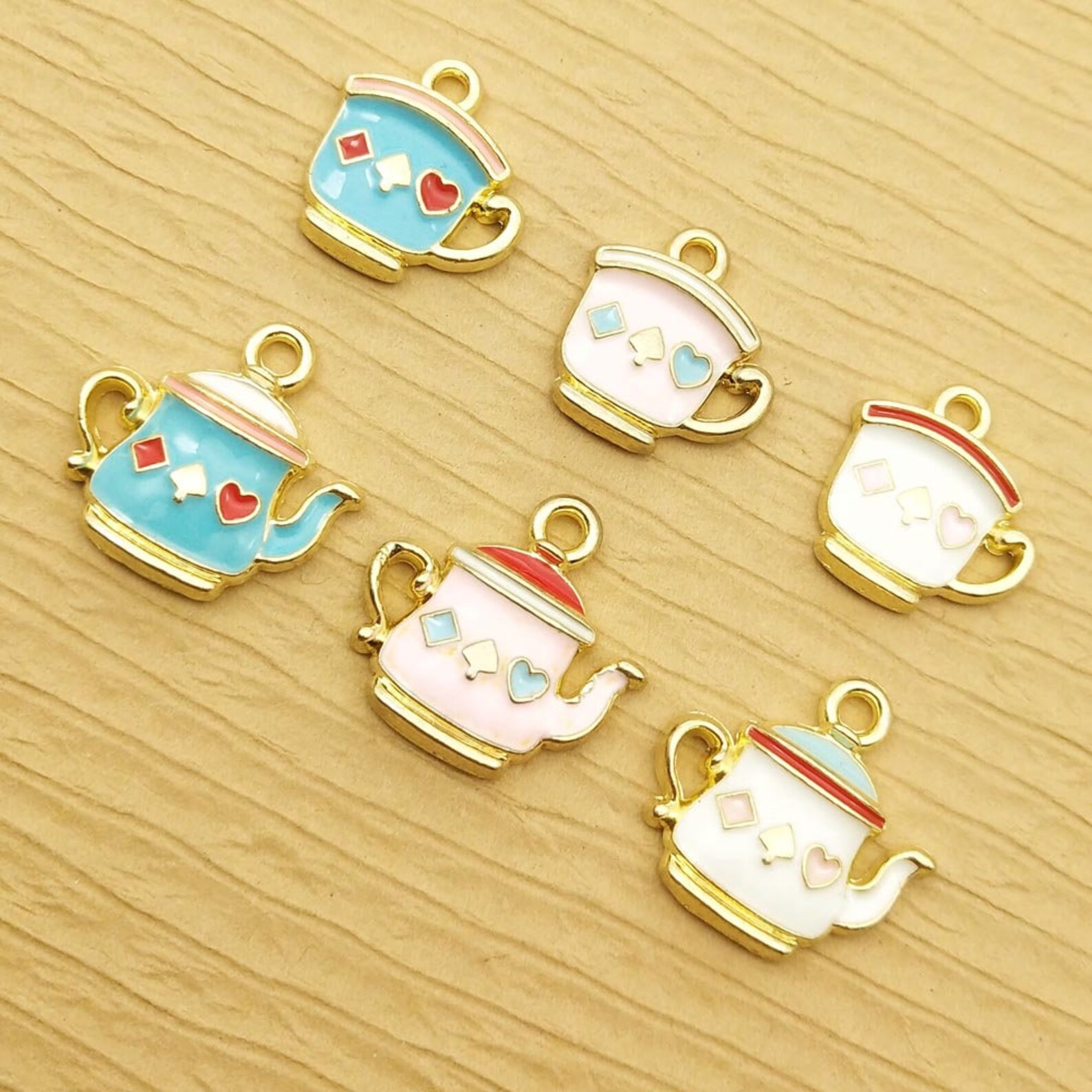 10PCS Teapot Charm Teacup Charm Enamel Charm Earring Etsy