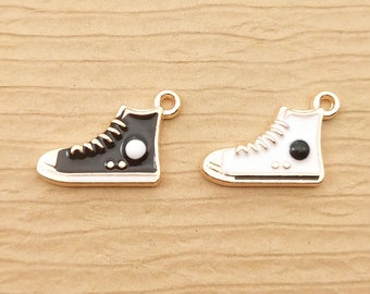 10PCS, 10*15MM, enamel shoes charm necklace charm bracelet charm earring pendant diy charm gold plated fashion charm