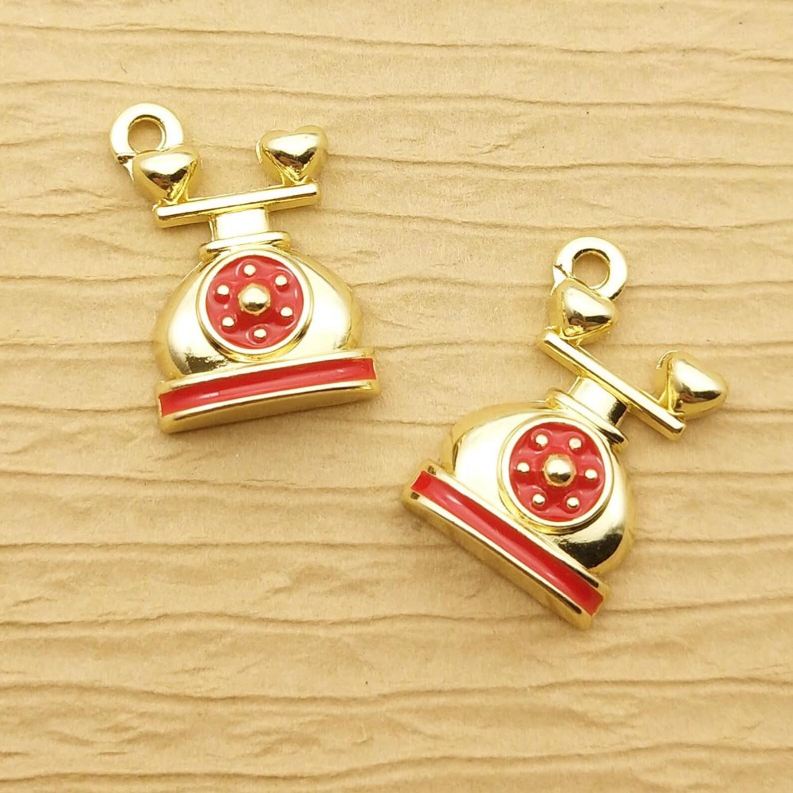 10PCS Red Telephone Charms Phone Charm Jewelry Sipplies Etsy Singapore