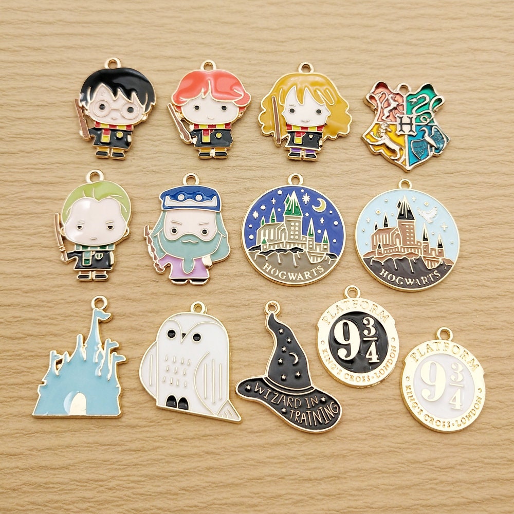 10/26pcs, Cartoon Charm Enamel Charm Bracelet Charm Necklace Charm Earring Pendant DIY Jewelry Accessories Zinc Alloy Gold Plated