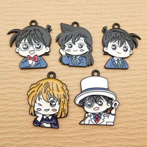 10pcs, Cartoon Anime Charm Enamel Charm Bracelet Necklace Charm Earring Pendant DIY Making Jewelry Accessories Alloy Metal Black Plated