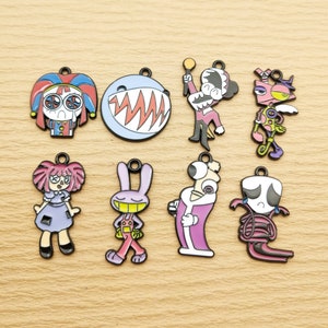 10/16pcs, Cartoon Charm Enamel Charm Bracelet Charm Necklace Charm Earring Pendant DIY Jewelry Accessories Alloy Metal Black Plated