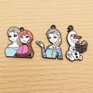 10/12pcs, Anime Cartoon Charm Enamel Charm Bracelet Charm Necklace Charm Earring Pendant DIY Jewelry Accessories Alloy Metal Black Plated