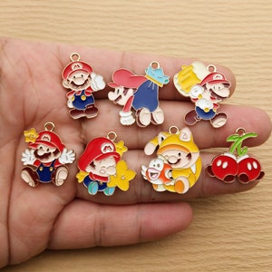 10/14pcs, Cartoon Charm Enamel Charm Earring Charm Necklace Pendant Craft Supplies DIY Accessories Alloy Metal Gold Plated
