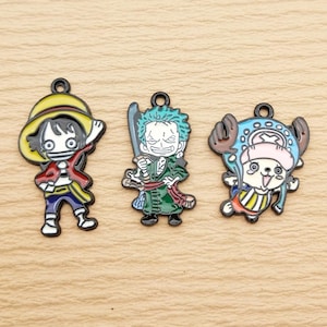 10/12pcs, Cartoon Anime Charm Enamel Charm Bracelet Charm Necklace Charm Earring Pendant DIY Jewelry Accessories Alloy Metal Black Plated