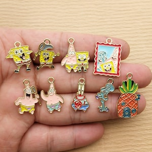 10/18pcs, Cartoon Charm Enamel Charm Bracelet Charm Necklace Charm Earring Pendant DIY Jewelry Accessories Zinc Alloy Gold Plated