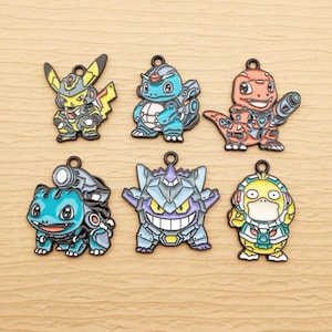 10/12pcs, Cartoon Charm Bracelet Charm Necklace Pendant Keychain Jewelry Accessories Diy Making Craft Supplies Alloy Metal Black Plated