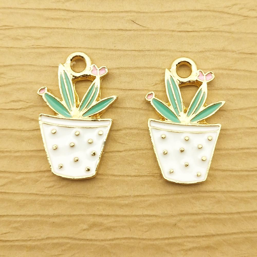 10PCS 1522MM Pot Plant Charm Enamel Charm Metal Charm Etsy Ireland