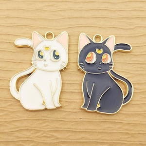10PCS, 22*28mm, Cat Charm, Enamel Charm, Animal Charm, Necklace Charm, Bracelet Charm, Earring Pendant, Jewelry Supplies, DIY Finding