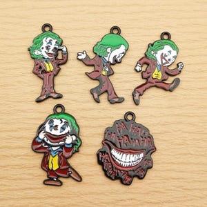 10pcs, Cartoon Clown Charm Enamel Charm Bracelet Charm Necklace Charm Earring Pendant DIY Jewelry Accessories Alloy Metal Black Plated