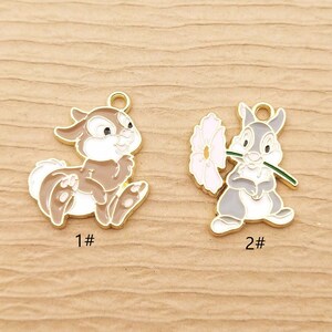 10pcs, 18x22mm, Enamel Charm Rabbit Charm Earring Pendant Necklace ...