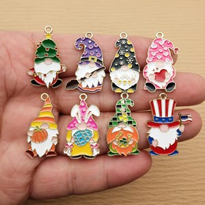 10/16pcs, Traditional Festival Charm Enamel Charm Bracelet Charm Necklace Charm Earring Pendant DIY Jewelry Accessories Alloy Gold Plated