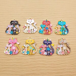 10/16pcs, Cat Charm Enamel Charm Bracelet Charm Necklace Charm Earring Pendant DIY Jewelry Accessories Zinc Alloy Gold Plated