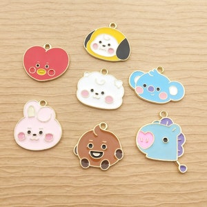 10/14pcs, Enamel Charm Cartoon Charm Necklace Charm Bracelet Charm Gold Plated Craft Supplies DIY Findings Earring Pendant