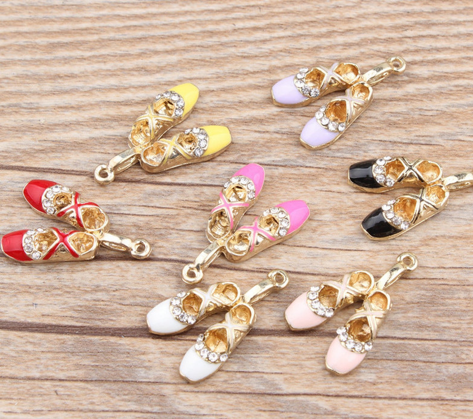 ballet shoe charms, 10pcs, 17*27mm, enamel charms, bracelet charms ,shoes charm, ballerina charm, dance charm, black, white, yel