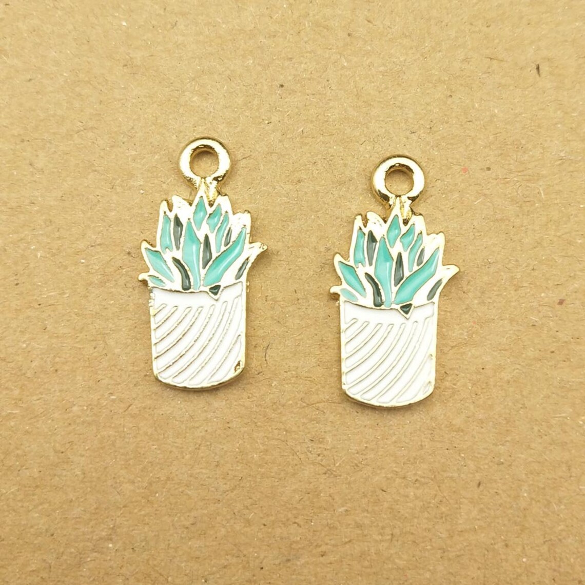 10PCS Pot Plant Charm Enamel Charm Pot Culture Charms Etsy