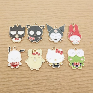 10/16pcs, Cartoon Charm Enamel Charm Bracelet Charm Necklace Charm Earring Pendant DIY Making Jewelry Accessories Alloy Metal Gold Plated