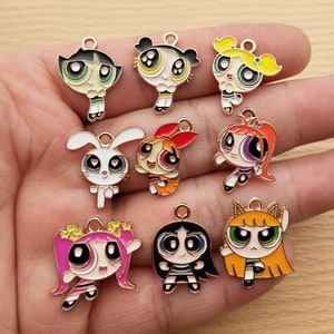 10/18pcs, Cartoon Charm Enamel Charm Bracelet Charm Necklace Charm Earring Pendant DIY Jewelry Accessories Zinc Alloy Gold Plated