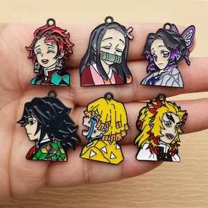 10/12pcs, Cartoon Charm Bracelet Charm Necklace Pendant Keychain Jewelry Accessories Diy Making Craft Supplies Alloy Metal Black Plated