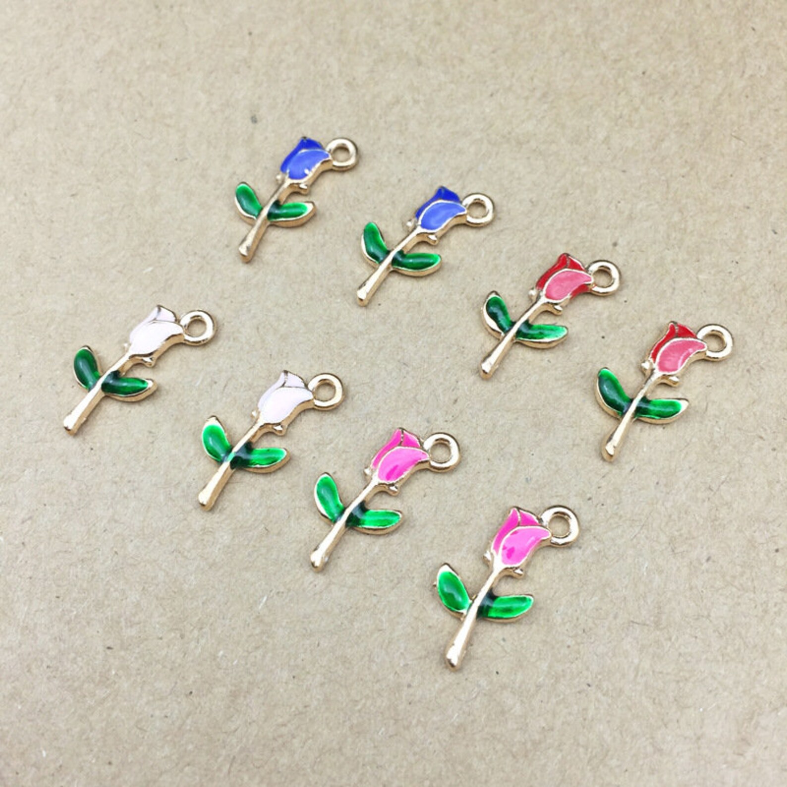 Rose Charms 10PCS 1019MM Rose Flower Charms Love Charm Etsy