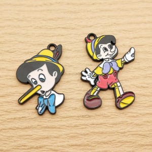 10pcs Cartoon Anime Charm Enamel Necklace Pendant Earring Charm Bracelet Charm Jewelry Accessories Diy Craft Supplies Black Plated