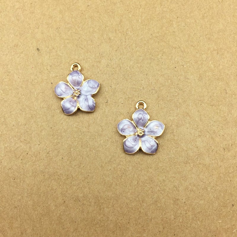 10PCS 1416MM Sakura Charms Flower Charm Enamel Charm - Etsy