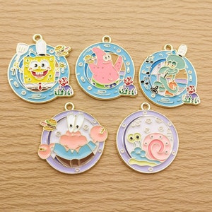 10PCS, Cartoon Charm Enamel Charm Earring Charm Bracelet Charm Necklace Pendant DIY Supplies Jewelry Accessories Alloy Metal Gold Plated