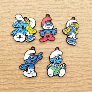 10PCS, Anime Cartoon Charm Enamel Charm Bracelet Charm Necklace Charm Earring Pendant DIY Jewelry Accessories Alloy Metal Black Plated