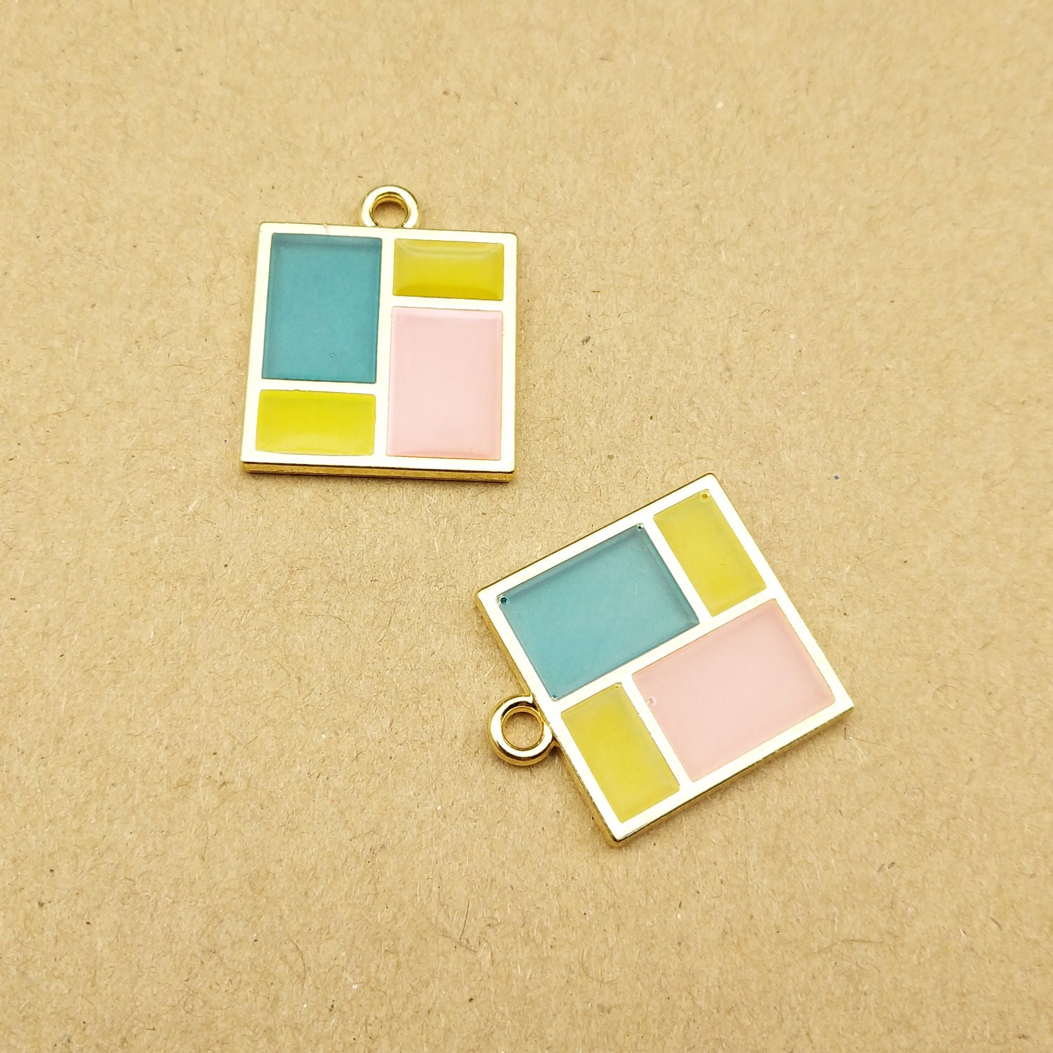 Square Charms 10PCS 1922MM Enamel Charms Geometric Etsy