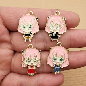 10/16pcs, Cartoon Anime Charm Enamel Charm Bracelet Charm Necklace Charm Earring Pendant DIY Jewelry Accessories Alloy Metal Gold Plated
