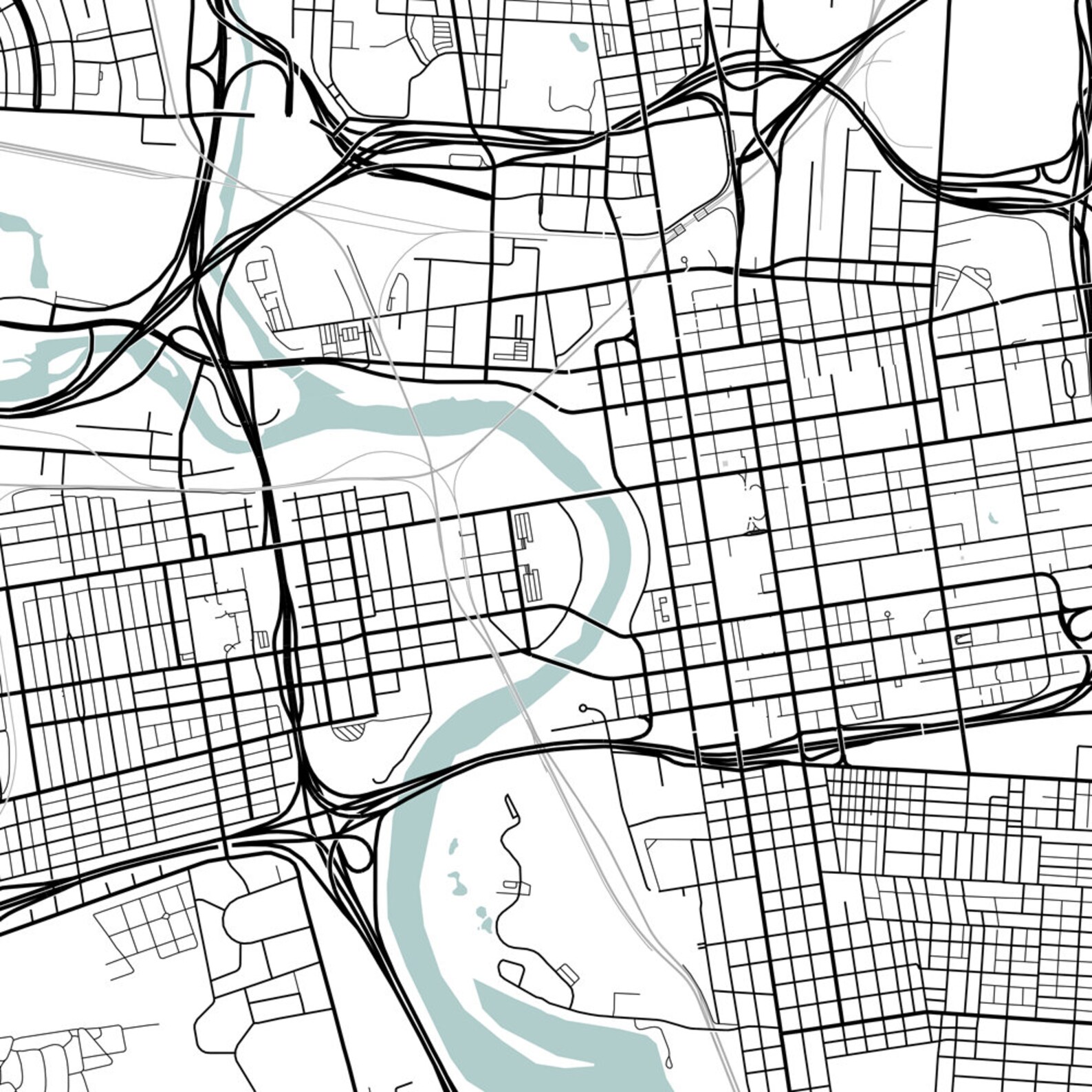 Columbus City Map Printable City Print Columbus Map Print | Etsy