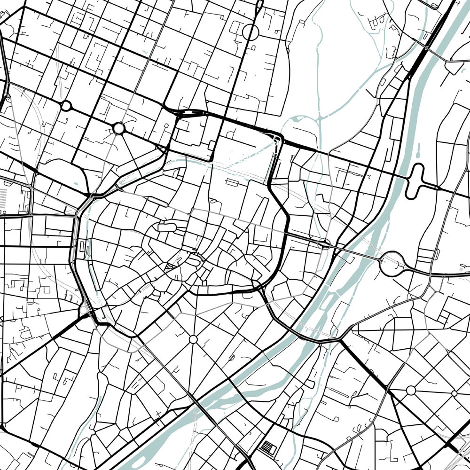 Munich City Map Printable City Print Munich Map Print City | Etsy