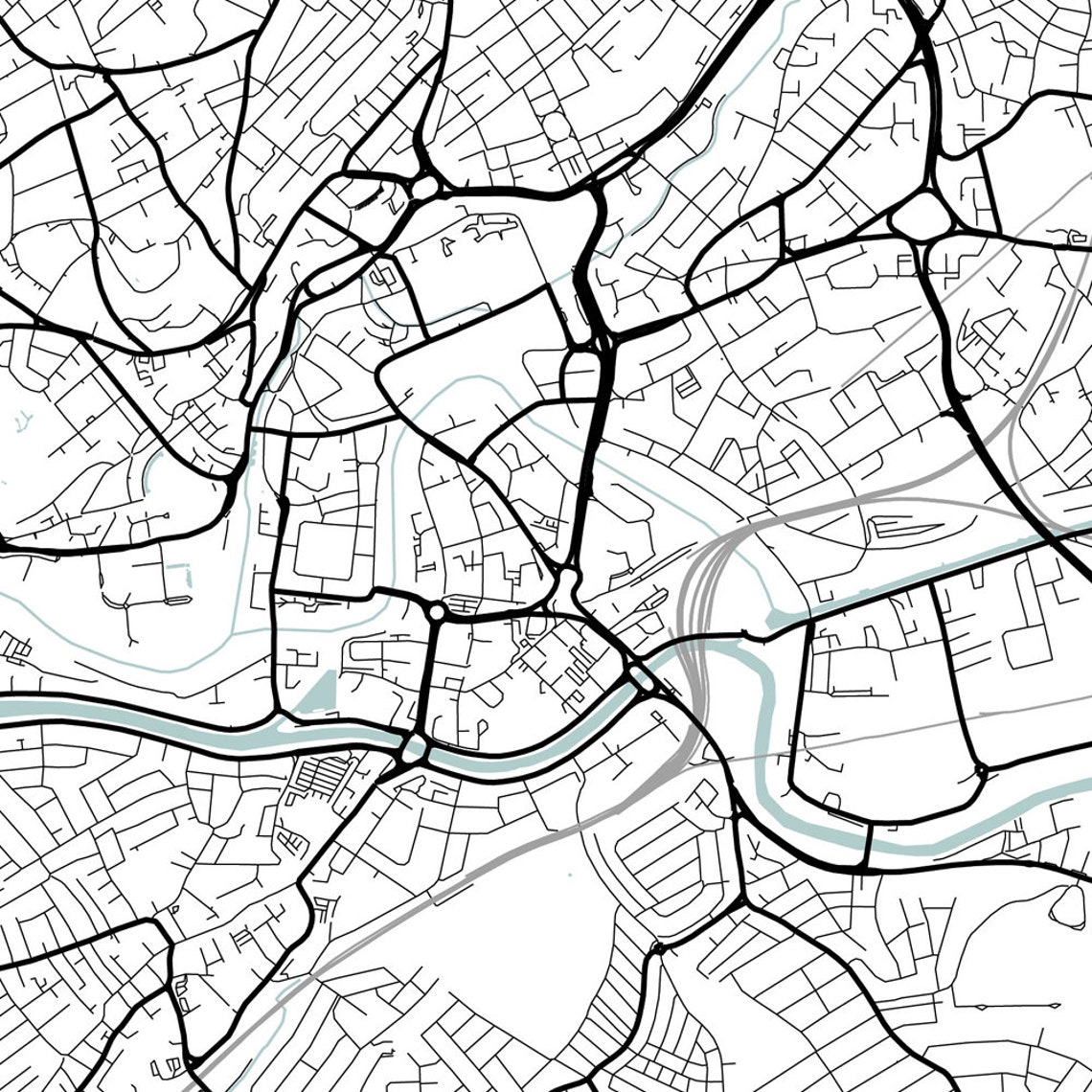 Bristol City Map Printable City Print Bristol Map Print | Etsy
