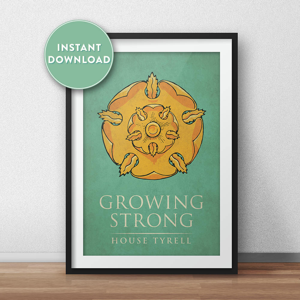 Game of Thrones Digital Art Print House Tyrell Banner Etsy